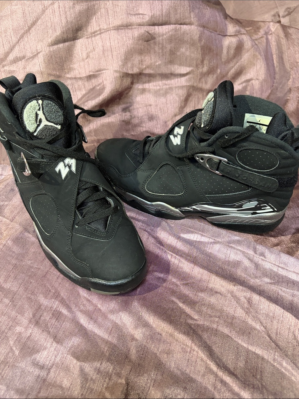 Jordan Kids' Black and Silver High-Top Sneakers